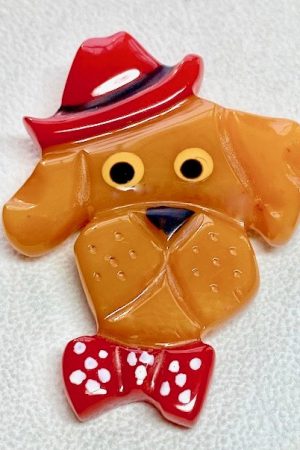 SZ60 Shultz bakelite dog with hat/bowtie