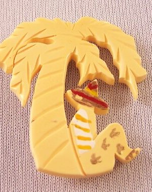 Foltz 4 Foltz bakelite palm tree pin