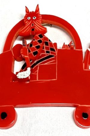 Foltz16 XL red bakelite golf cart Scottie pin