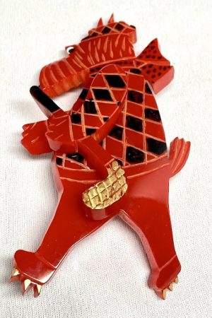 Foltz 23 XL Foltz red bakelite golfer Scottie pin