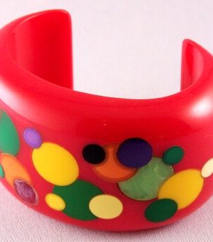 T48 Red cuff dotted bracelet