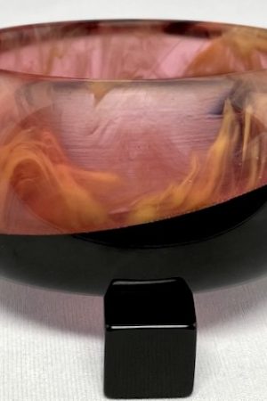 AB166 Pantti diagonal laminate bangles in bakelite and resin combo