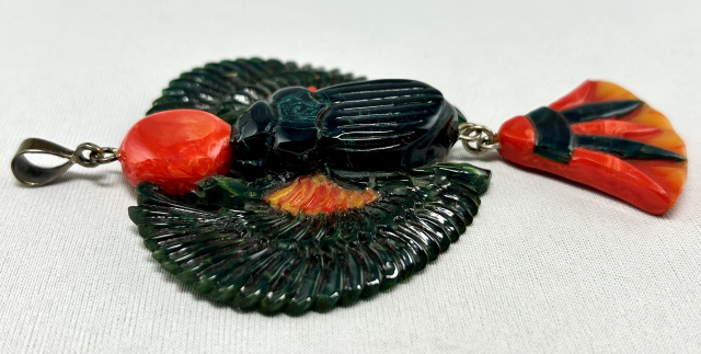 AB176 Brad Elfrink Egyptian scarab & wings pendant - Image 3