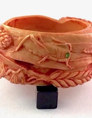 AB219 poly Elfink wheat/grasshopper bangle