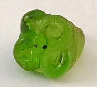 AB225 Elfrink transparent green Prystal snake ring