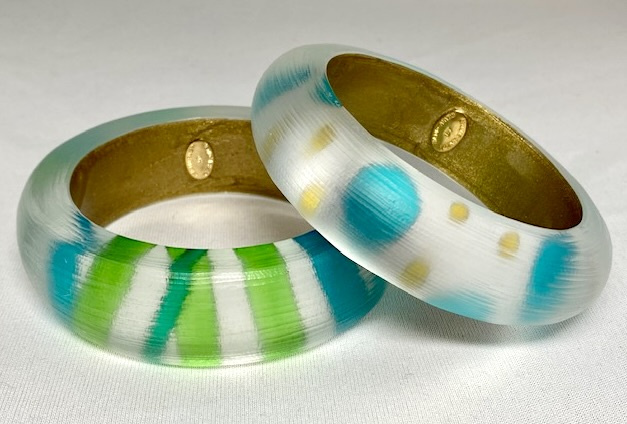 LG247 Alexis Bittar turquoise lucite bangles - Image 2