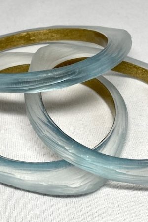 LG255 Alexis Bittar icy blue lucite eye bangles