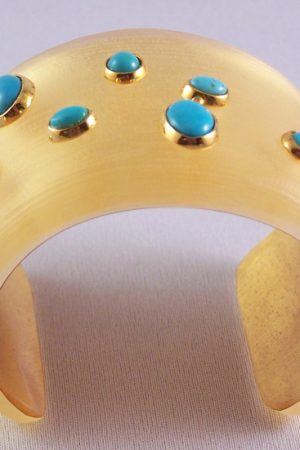 LG262 Alexis Bittar gold lucite cuff bracelet