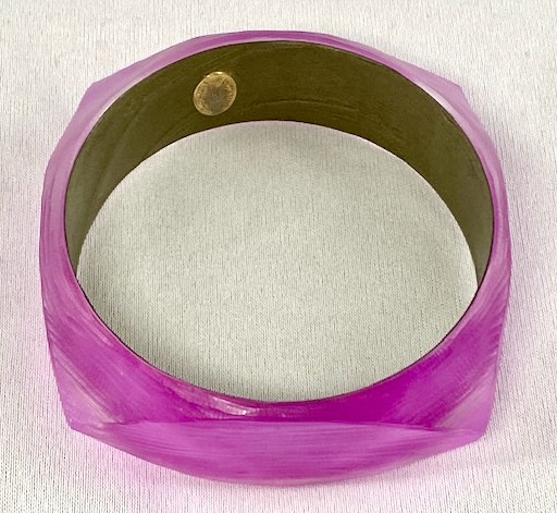 LG265 Alexis Bittar square fuchsia lucite bangle - Image 2