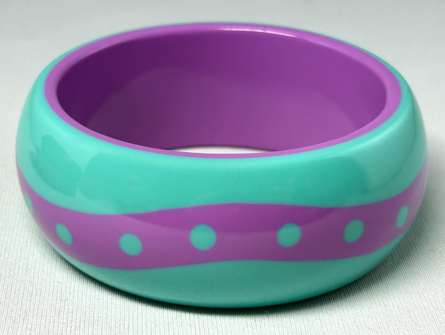 LG268 Rafia & Bossa turquoise & violet snake bangle - Image 2