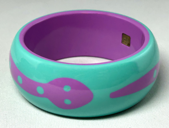 LG268 Rafia & Bossa turquoise & violet snake bangle - Image 3