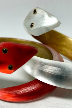 LG348 Orange red or white lucite snake bangles