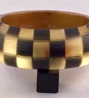 LG128 Hand painted black/gold checkerboard bangle