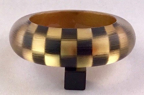 LG128 Hand painted black/gold checkerboard bangle