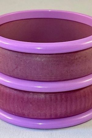 LG134 Satin plum & lilac lucite bangles