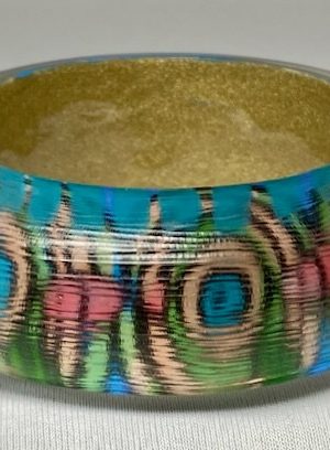 LG141 Blue pop art hand painted lucite bangle