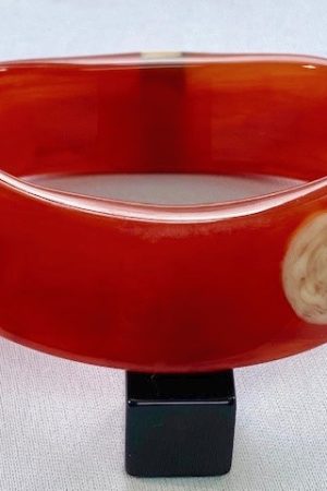 LG175 Carnelian lucite Monet Directives dot bangle