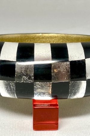 LG190 Hand painted lucite checkerboard bangle