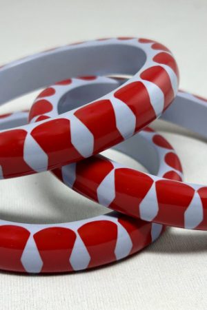 LG197 Blue with red bowties resin bangles