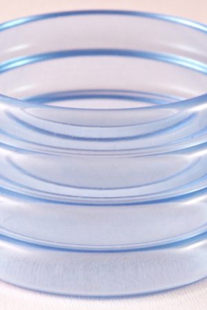 LG211 Set four 60s transparent blue lucite bangle bracelets