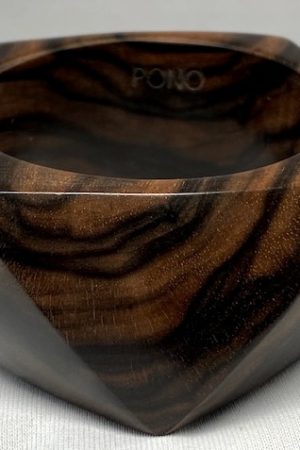 PO102 PONO Wide striated asymmetrical wood bangle
