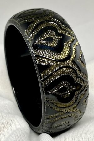 PO40 PONO Black & greenish gold pagoda bangle