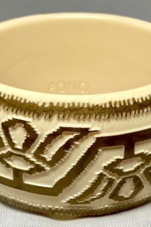 PO43 PONO Cream with gold design resin bangle bracelet