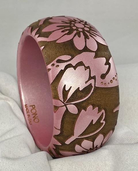 PO58 PONO Pink floral resin bangle - Image 2