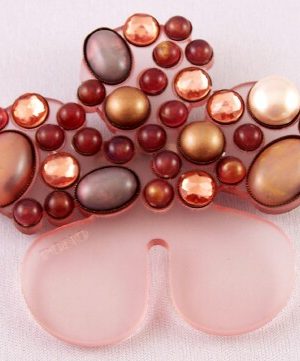 PO109 PONO Large pink resin flower pin/multicolor resin cabochon