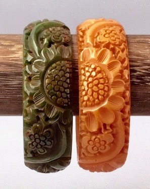 BB126 Carved bakelite bangles